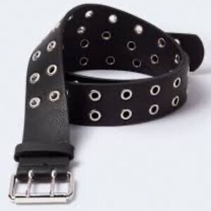 Forever 21 Black Belt with Silver Grommets